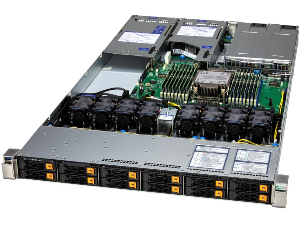 Servidor Supermicro SuperServer SYS-112H-TN 1U, Xeon 6, até 12x NVMe/SAS/SATA, PCIe 5.0, AIOM