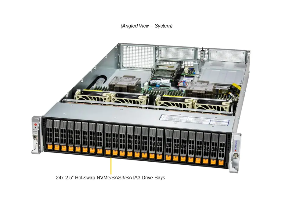 Servidor Supermicro SYS-221H-TN24R 2U Gold Series 24 Baias NVMe/SAS/SATA, Dual Xeon, PCIe 5.0, até 8TB DDR5 - Imagem 6
