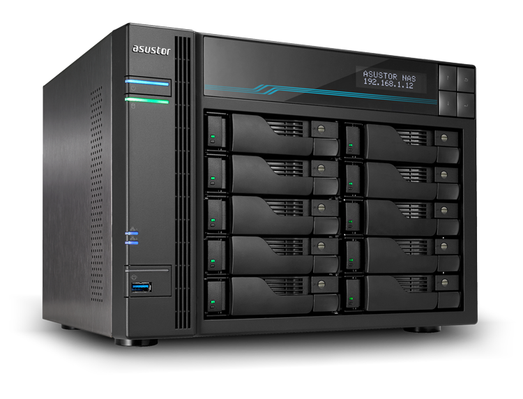 NAS Asustor LOCKERSTOR 10 Pro AS7110T Intel Xeon E-2224, 10 Baias, ECC, 10GbE, Expansível até 64GB