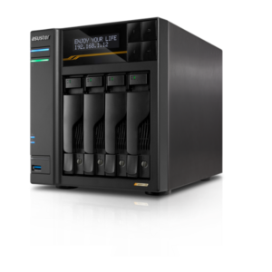NAS Asustor LOCKERSTOR 4 Gen3 AS6804T, 4 Baias, Ryzen V3C14, 16GB DDR5 ECC, 4x M.2, 10GbE e USB4