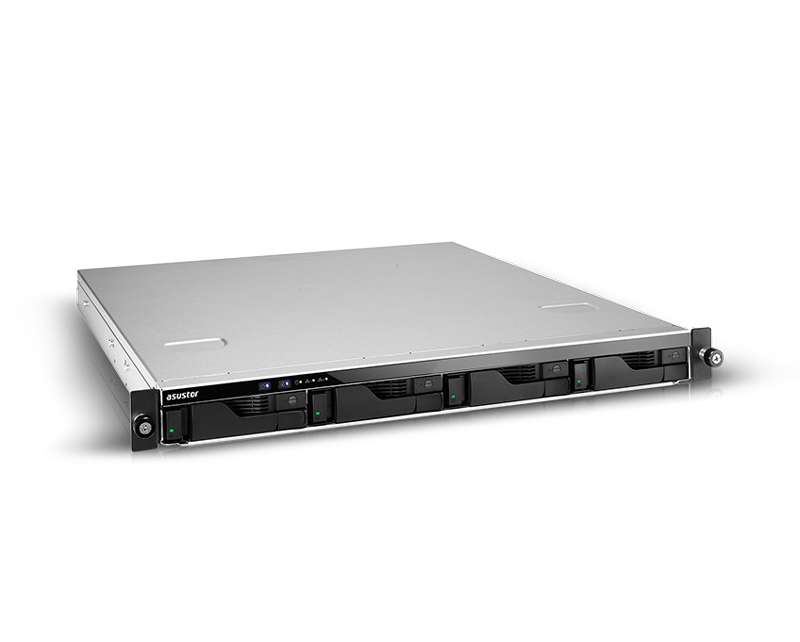 NAS Asustor Lockerstor 4RS/4RD AS6504RS/AS6504RD, 4 Baias, Intel Atom C3538, 8GB DDR4, 4x USB 3.2, 4x LAN (2x 2.5GbE), Fonte Redundante