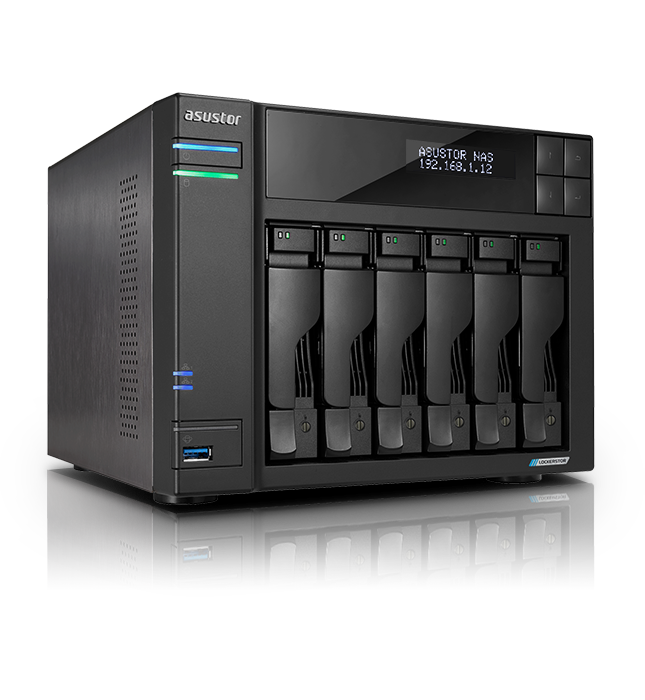 NAS ASUSTOR LOCKERSTOR 6 Gen2 AS6706T – Intel Celeron N5105, 8GB DDR4, 6 Baias, 4x M.2 NVMe, 2x 2.5GbE
