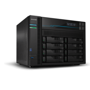 NAS ASUSTOR LOCKERSTOR 8 AS6508T – 8 Baias, Intel Atom Quad-Core, 8GB DDR4, 4 Portas LAN (10GbE + 2.5GbE), Expansível até 64GB
