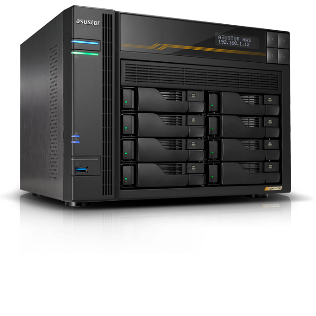 NAS Asustor LOCKERSTOR 10 Gen3 AS6810T, 10 Baias, Ryzen V3C14, 16GB ECC DDR5, Dual 10GbE