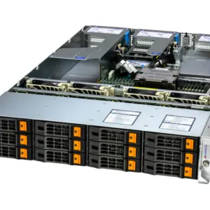 Servidor Supermicro A+ AS-2015HS-TNR 2U, AMD EPYC 9004/9005, 12 Baias Hot-Swap, até 4 GPUs, DDR5