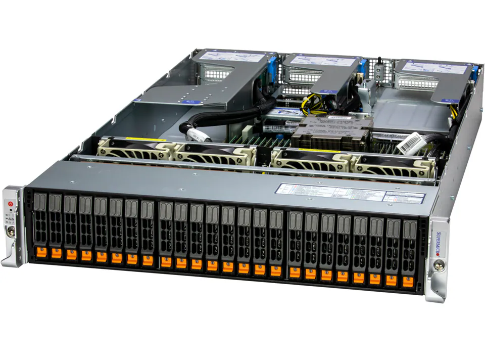 Servidor Supermicro A+ AS-2115HS-TNR 2U AMD EPYC, 24 Baias 2,5″, DDR5, PCIe 5.0, Redundante 1600W