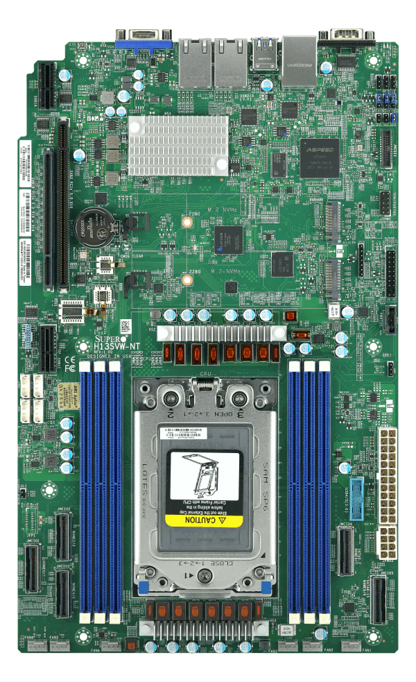 Servidor Supermicro A+ AS-1015SV-WTNRT 1U com AMD EPYC 8004, 4 Baias Hot-Swap NVMe/SAS/SATA, 2x 10GbE, DDR5 até 768GB - Imagem 2