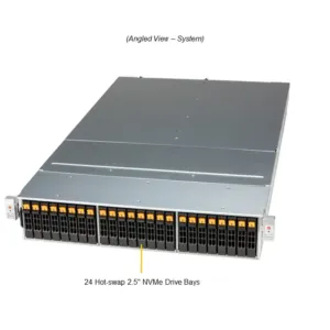 Servidor Supermicro SSG-221E-DN2R24R 2U Dual Node com 24 Baias NVMe U.2 PCIe 5.0