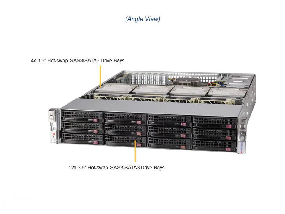 Servidor Supermicro SSG-620P-ACR16L 2U com 16 Baias Hot-Swap, Xeon 3ª Geração, 2x 10GbE, Fonte Redundante 1600W - Imagem 6