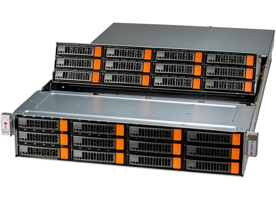 Servidor Supermicro SSG-620P-E1CR24H 2U, 24 Baias Hot-Swap, Xeon 3ª Geração, PCIe 4.0, 1600W Redundante