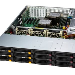 Servidor Supermicro SSG-621E-ACR12L 2U 12 Baias 5ª Geração Xeon Dual Socket, até 4TB DDR5, 2x 10GbE, Redundante