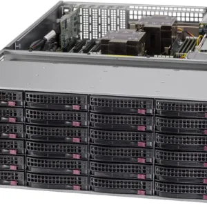 Servidor Supermicro SSG-640P-E1CR36H 4U 36 Baias, Xeon Scalable, PCIe 4.0, 2x10GbE, Redundância de Energia