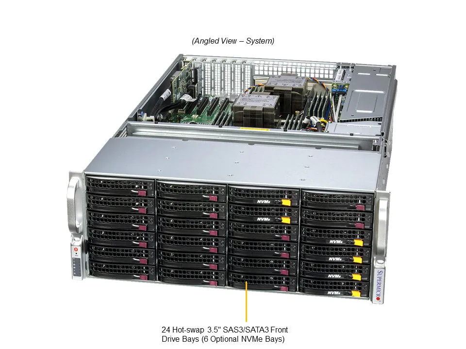 Servidor Supermicro SSG-641E-E1CR36H 4U, 36 Baias, Dual Xeon, DDR5, 10GbE, RAID HW - Imagem 6