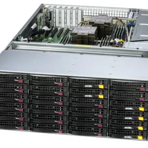 Servidor Supermicro SSG-641E-E1CR36L 4U 36 Baias, Xeon 5ª/4ª Geração, DDR5 até 4TB, 10GbE, Redundância Total