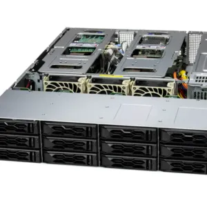 Servidor Supermicro SYS-621C-TN12R Gold Series 2U, Xeon 4ª/5ª Gen, 12 Baias NVMe/SAS/SATA, 6x PCIe 5.0, 16x DDR5