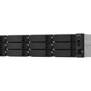 Servidor NAS QNAP TS-1264U-RP Intel Celeron Quad-Core, 12 Baias, 2.5GbE, HDMI 4K, PCIe, Fonte Redundante