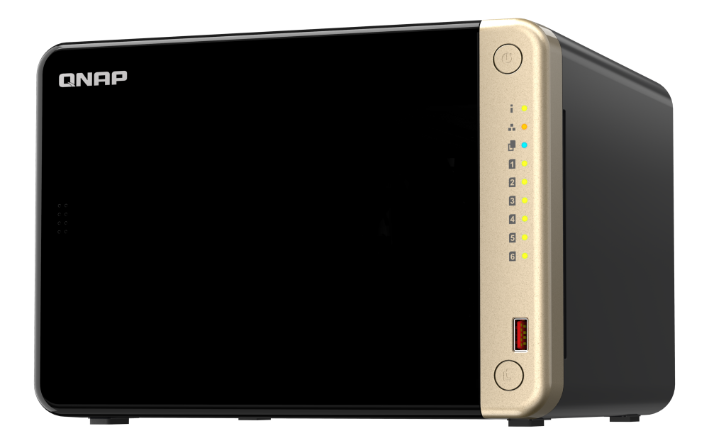 QNAP TS-664-8G NAS 6 Baias, Intel Celeron Quad-Core, 8GB DDR4, 2.5GbE, HDMI, Expansível