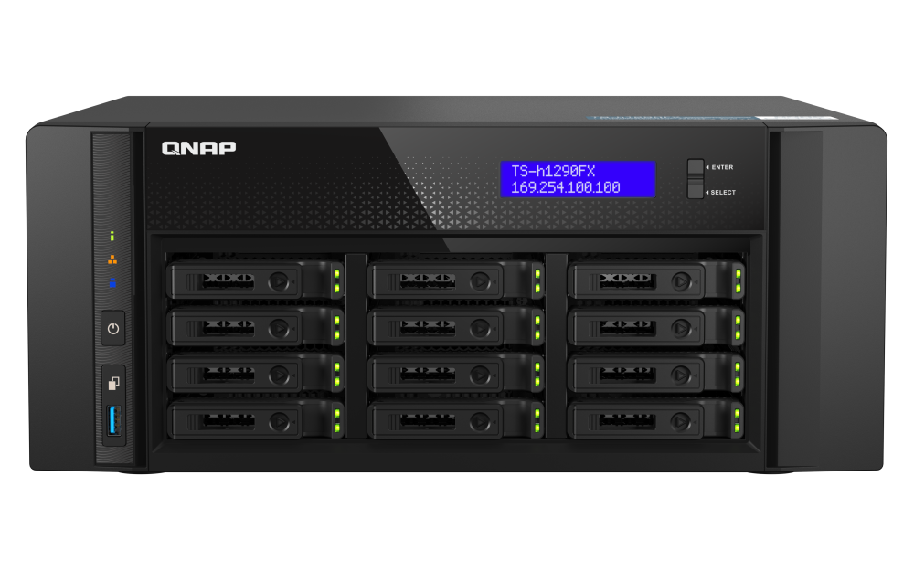 QNAP TS-h1290FX-7302P-128G - Storage NAS Enterprise All-Flash 12 Baias com AMD EPYC 16-Core - Imagem 6