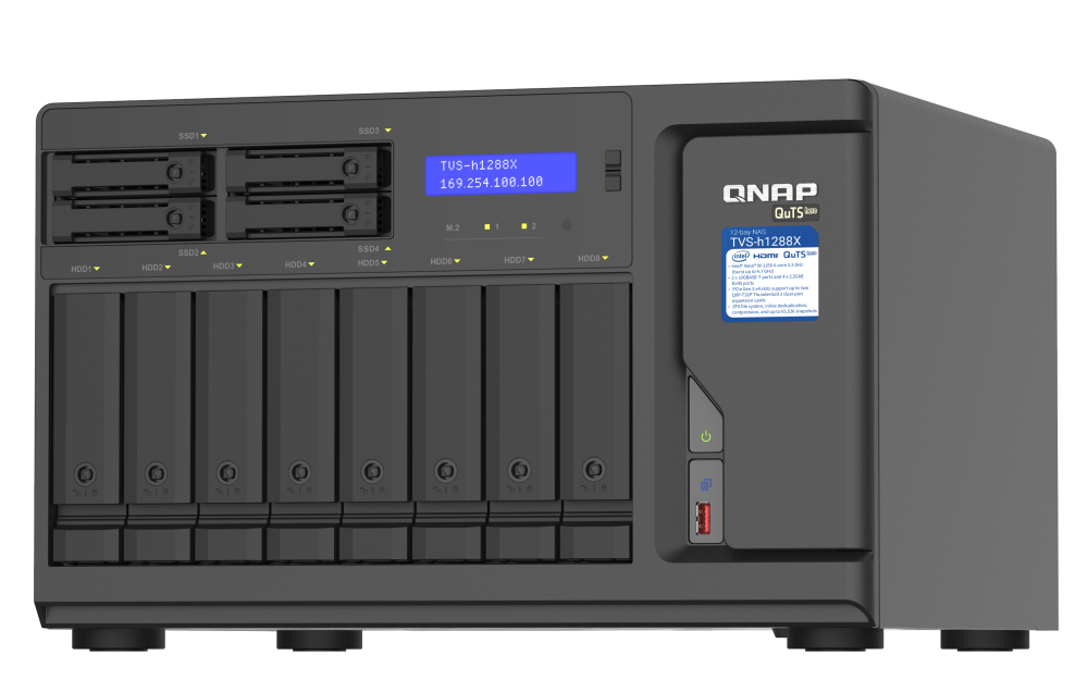 TVS-h1288X-W1250-16G – Storage NAS Enterprise com Intel® Xeon® W-1250 e Sistema QuTS hero