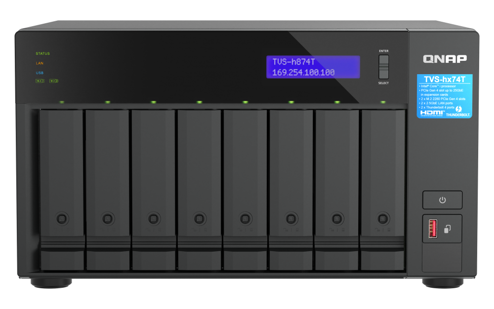 QNAP TVS-h874T-i7-32G - Storage NAS Thunderbolt 4 com Intel Core i7 | Vircos - Imagem 5