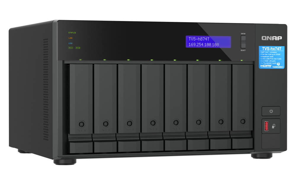 QNAP TVS-h874T-i9-64G - Storage NAS Thunderbolt 4 com Intel Core i9 | Vircos - Imagem 6
