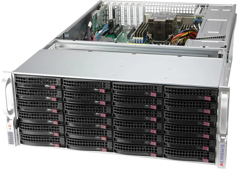 Servidor Supermicro SSG-540P-E1CTR36H 4U com 36 Baias, Xeon Scalable, PCIe 4.0, 2x 10GbE