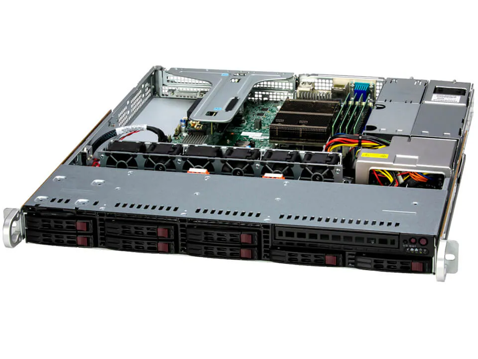 Servidor Supermicro SuperServer SYS-111R-M 1U, 8 Baias 2.5″, Xeon E-2400, DDR5, 2x 1GbE, Fonte 600W