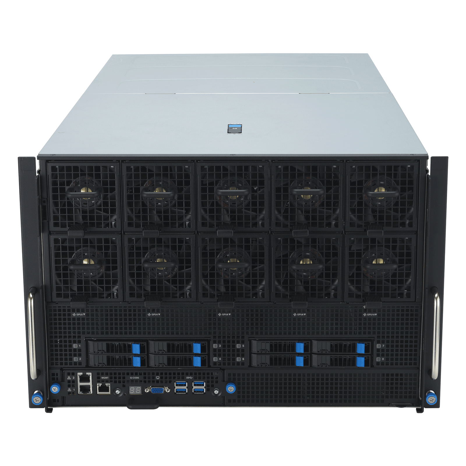 ASUS ESC A8A-E12U – Servidor GPU 7U com 8 AMD Instinct™ MI325X, Dual AMD EPYC™ 9005, 11 PCIe, 24 DIMMs e 10 NVMe - Imagem 2