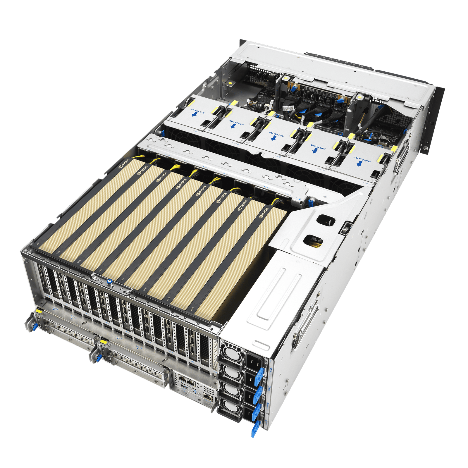ASUS ESC8000A-E13P – Servidor GPU 4U AMD EPYC 9005 com 8x NVIDIA H200 / RTX 6000 Blackwell e PCIe 5.0 - Imagem 10