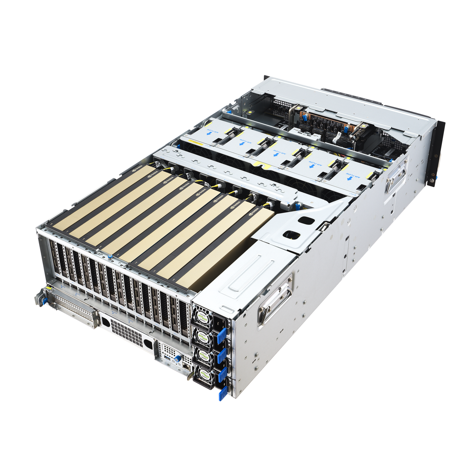 ASUS ESC8000A-E13 — Servidor GPU 4U com Dual AMD EPYC 9005, Suporte a 8 GPUs NVIDIA H200 ou RTX PRO 6000, PCIe 5.0 e DDR5 6400MHz - Imagem 11