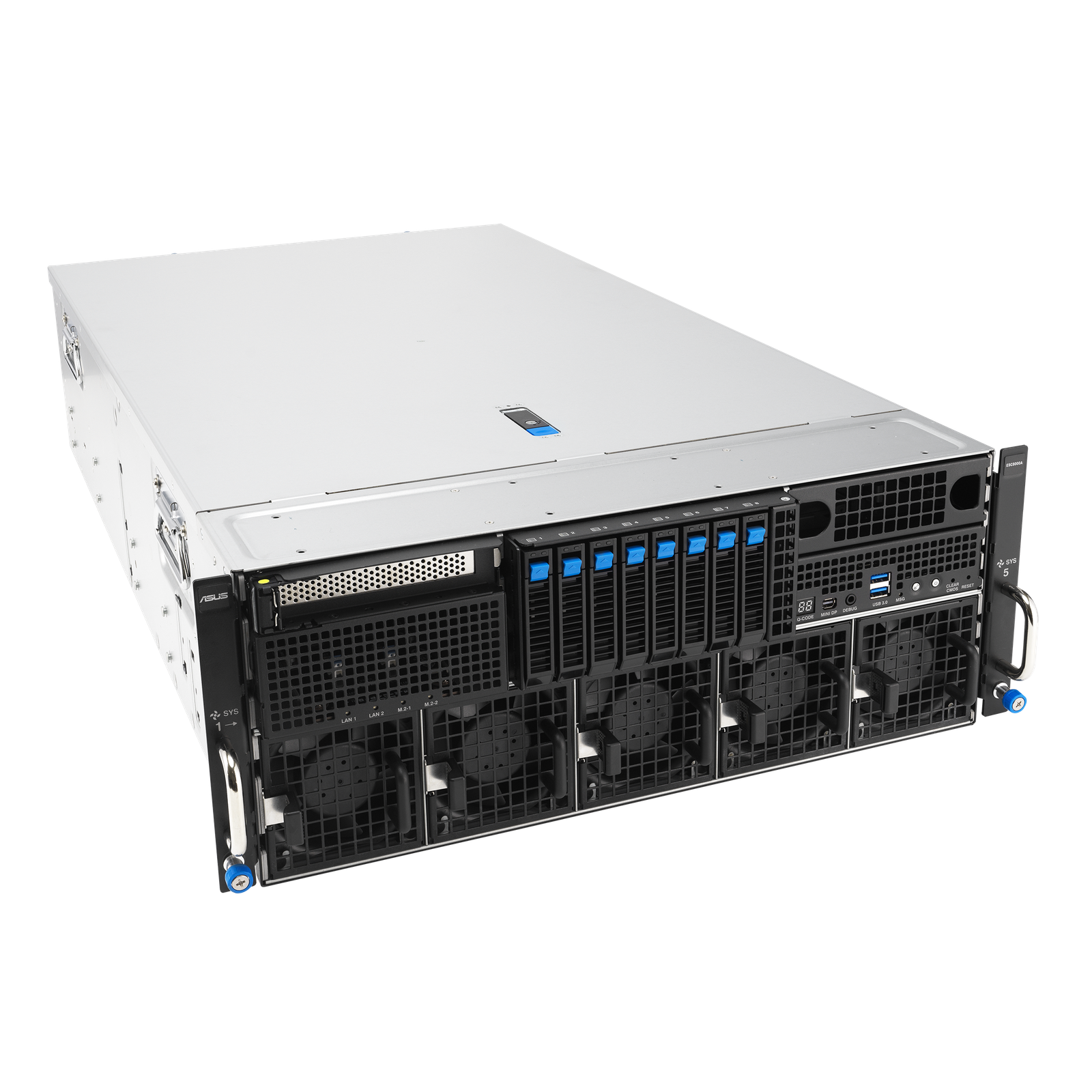ASUS ESC8000A-E13 — Servidor GPU 4U com Dual AMD EPYC 9005, Suporte a 8 GPUs NVIDIA H200 ou RTX PRO 6000, PCIe 5.0 e DDR5 6400MHz - Imagem 3