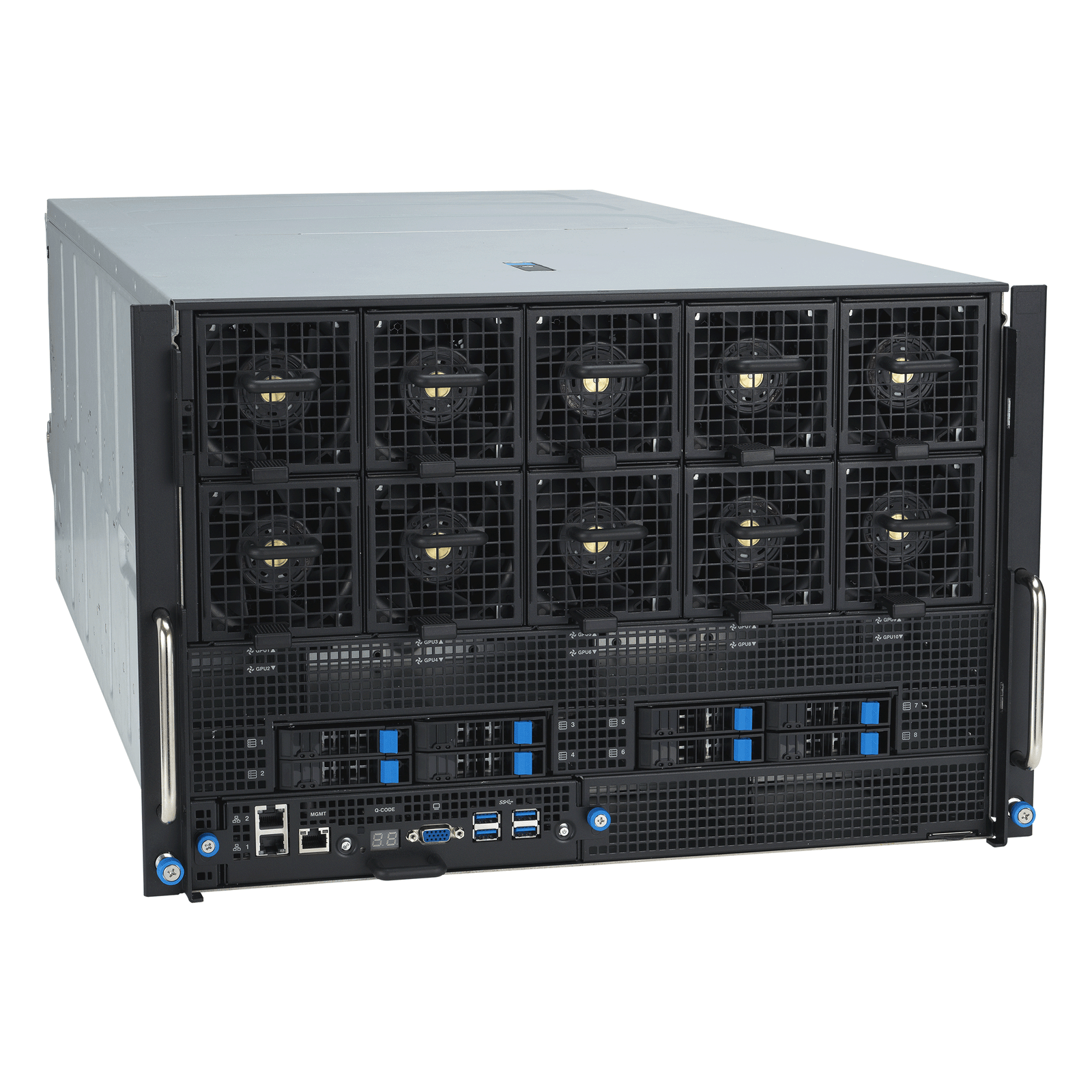 ASUS ESC A8A-E12U – Servidor GPU 7U com 8 AMD Instinct™ MI325X, Dual AMD EPYC™ 9005, 11 PCIe, 24 DIMMs e 10 NVMe - Imagem 3