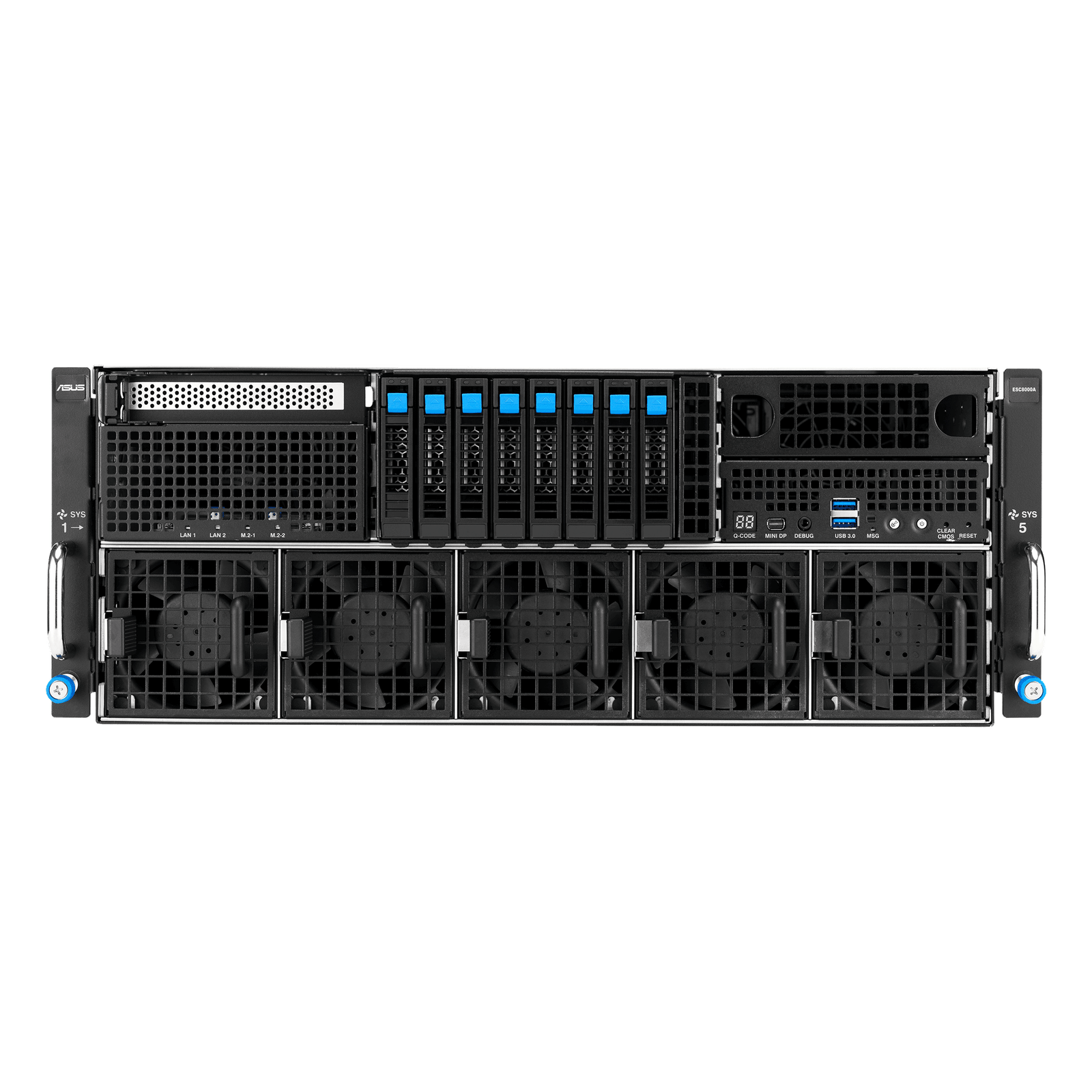 ASUS ESC8000-E12 – Servidor GPU 4U com 8x GPUs NVIDIA H200 / RTX 6000 Blackwell / Intel Gaudi 3, Dual Intel Xeon 6, DDR5 e NVMe PCIe 5.0 - Imagem 6