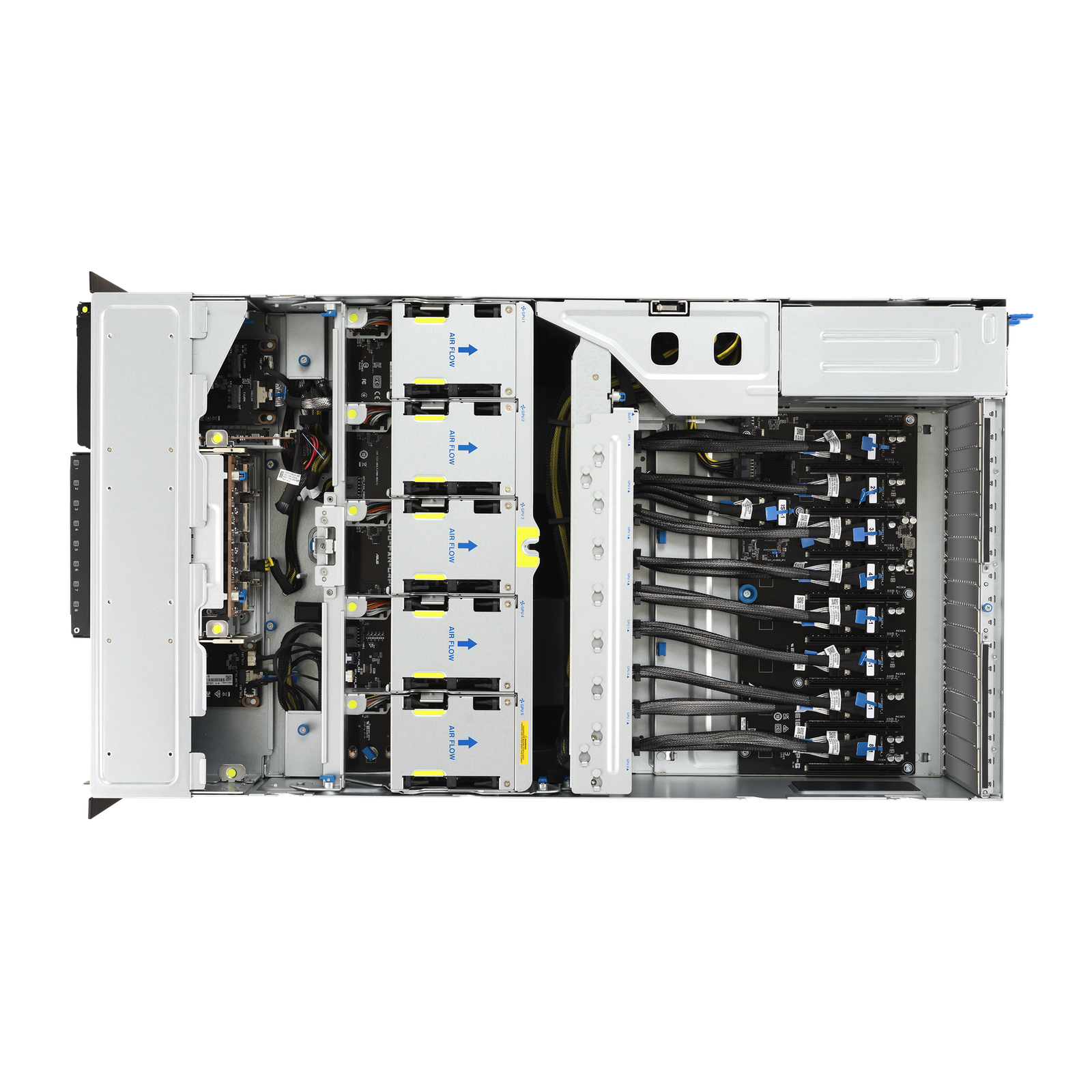 ASUS ESC8000A-E13 — Servidor GPU 4U com Dual AMD EPYC 9005, Suporte a 8 GPUs NVIDIA H200 ou RTX PRO 6000, PCIe 5.0 e DDR5 6400MHz - Imagem 8