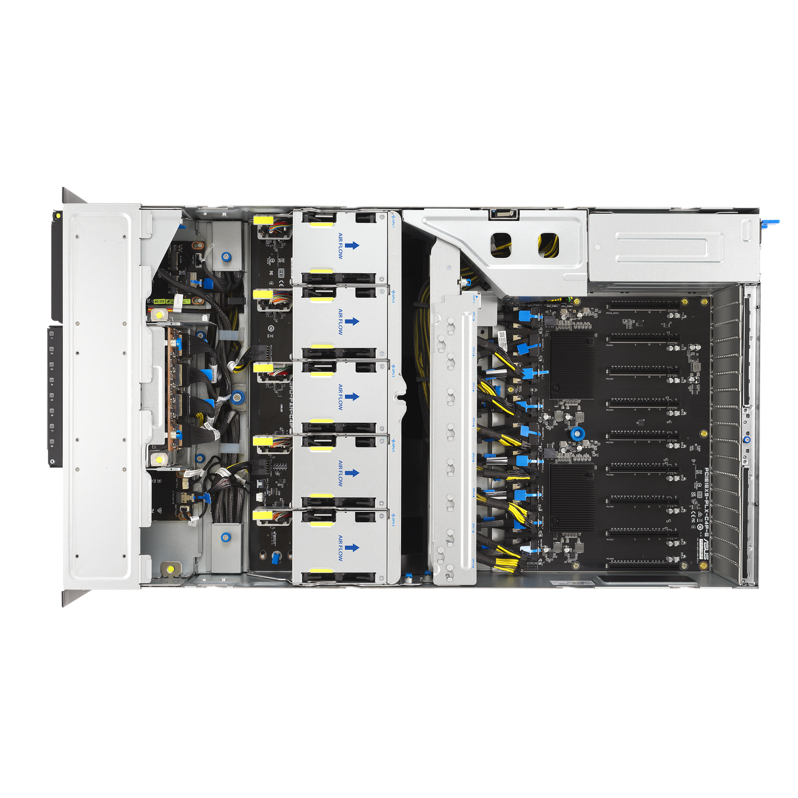 ASUS ESC8000A-E13P – Servidor GPU 4U AMD EPYC 9005 com 8x NVIDIA H200 / RTX 6000 Blackwell e PCIe 5.0 - Imagem 8