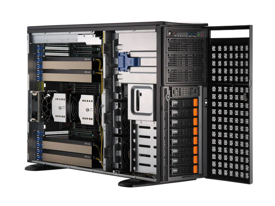 Supermicro SYS-741GE-TNRT - Workstation GPU Torre com Suporte para NVIDIA H100/A100