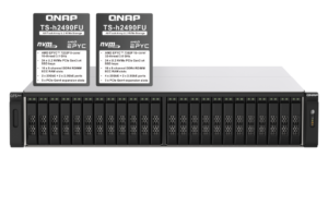 QNAP TS-h2490FU-7302P-128G - Storage NVMe Enterprise 128GB com AMD EPYC 7302P