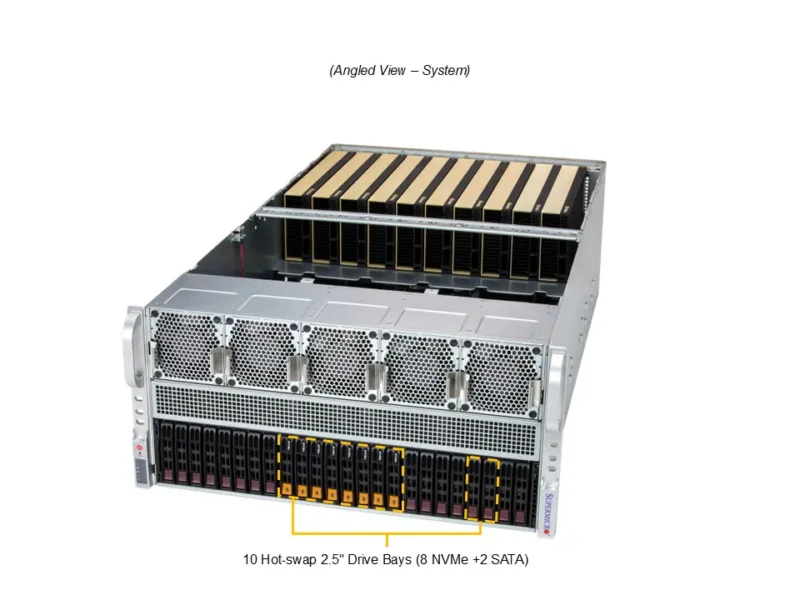 Servidor Supermicro A+ AS-5126GS-TNRT com Suporte para 10 GPUs PCIe, AMD EPYC 9004/9005, 5U - Imagem 6