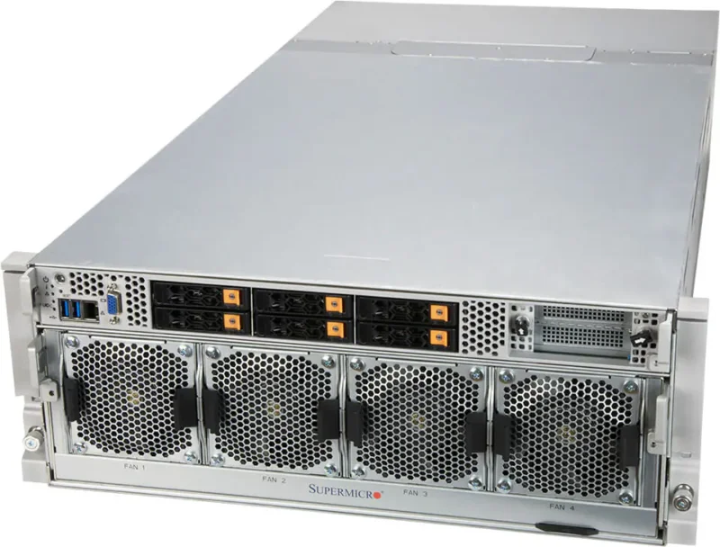 Supermicro SuperServer SYS-420GP-TNAR+ com 8 GPUs NVIDIA HGX A100, 32 slots DIMM, fontes 3000W, 4U Rackmount
