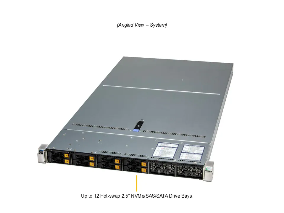 Supermicro SuperServer SYS-112HA-TN | 1U Rack, Xeon 6, 12x NVMe, PCIe 5.0, DDR5 3TB - Imagem 5