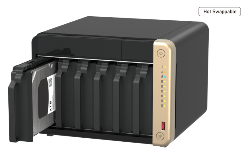 QNAP TS-664-8G NAS 6 Baias, Intel Celeron Quad-Core, 8GB DDR4, 2.5GbE, HDMI, Expansível - Imagem 3