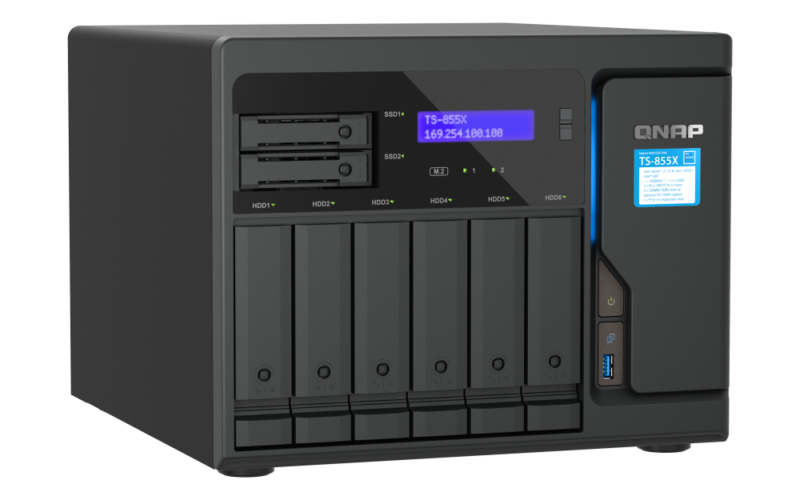 QNAP TS-855X-8G NAS Intel Atom 8 Núcleos, 6 Baias HDD, 2 Baias SSD, 10GbE - Imagem 4