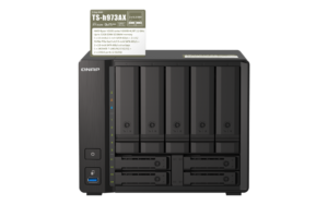 Servidor NAS QNAP TS-h973AX-8G – 9 Baias, AMD Ryzen, 10GbE, U.2 NVMe, ZFS