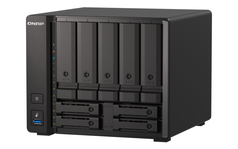 Servidor NAS QNAP TS-h973AX-8G – 9 Baias, AMD Ryzen, 10GbE, U.2 NVMe, ZFS - Imagem 4