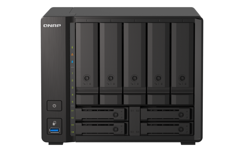 Servidor NAS QNAP TS-h973AX-8G – 9 Baias, AMD Ryzen, 10GbE, U.2 NVMe, ZFS - Imagem 2