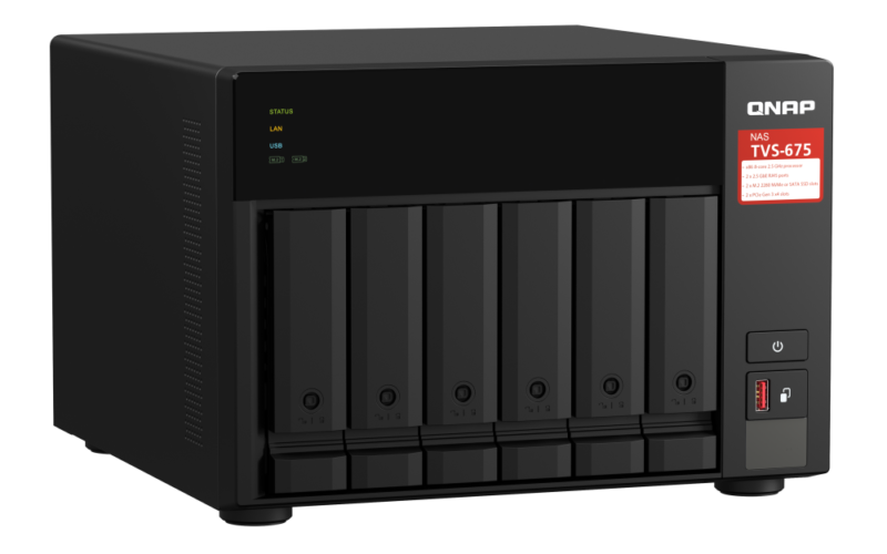 QNAP TVS-675-8G NAS Torre, 6 Baias, 8GB DDR4, 2x 2.5GbE, HDMI 4K - Imagem 4