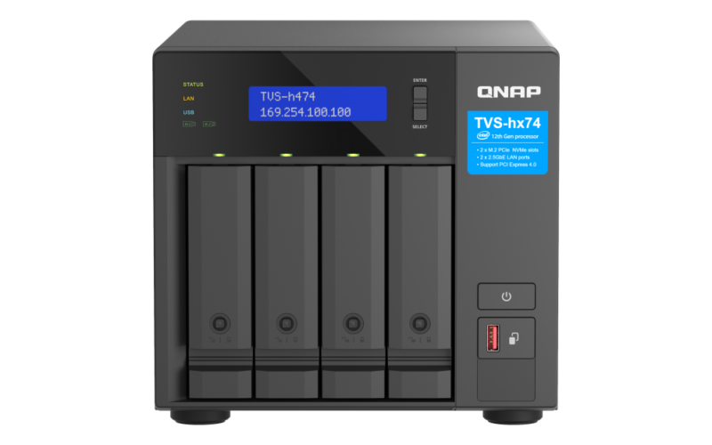 QNAP TVS-h474-PT-8G NAS Intel Pentium G7400, 8GB DDR4, 4 Baias, 2.5GbE, HDMI - Imagem 7