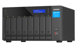 Servidor NAS QNAP TVS-h874 Intel Core i5 32GB DDR4, 8 Baias SATA, M.2 PCIe Gen4, 2.5GbE/10GbE, HDMI, QuTS hero