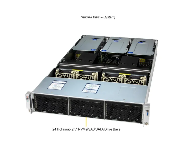 Supermicro SuperServer SYS-222C-TN 2U 24 Baias NVMe, 2x Xeon, 6x PCIe 5.0, Redundante 2000W - Imagem 8