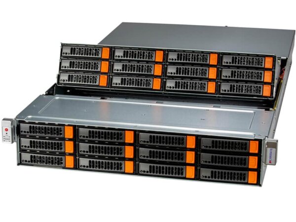 Servidor Supermicro A+ ASG-2015S-E1CR24L 2U 24 Baias 3.5" AMD EPYC 9004/9005 DDR5 PCIe 5.0 Redundante